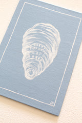 Petite Oyster Shell on Blue
