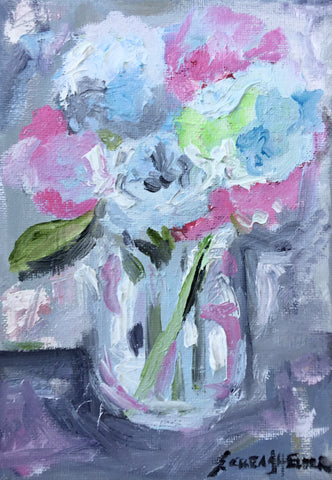 Blue and Pink Hydrangeas