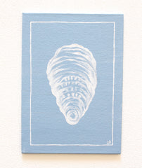 Petite Oyster Shell on Blue