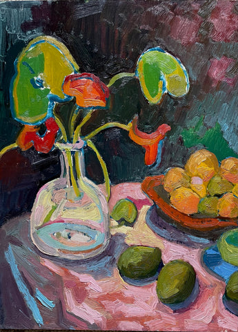 Nasturtiums and Fruit