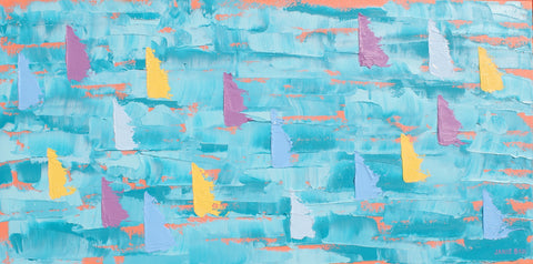 Teal Sailboat